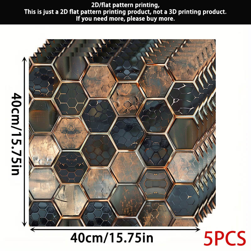 TEMU Pack de 5, Autocollants PVC 2D Plats Auto-Adhésifs - Autocollants Artistiques à Changeants, Adaptés pour la Décoration de Cuisine, Salle de Bain