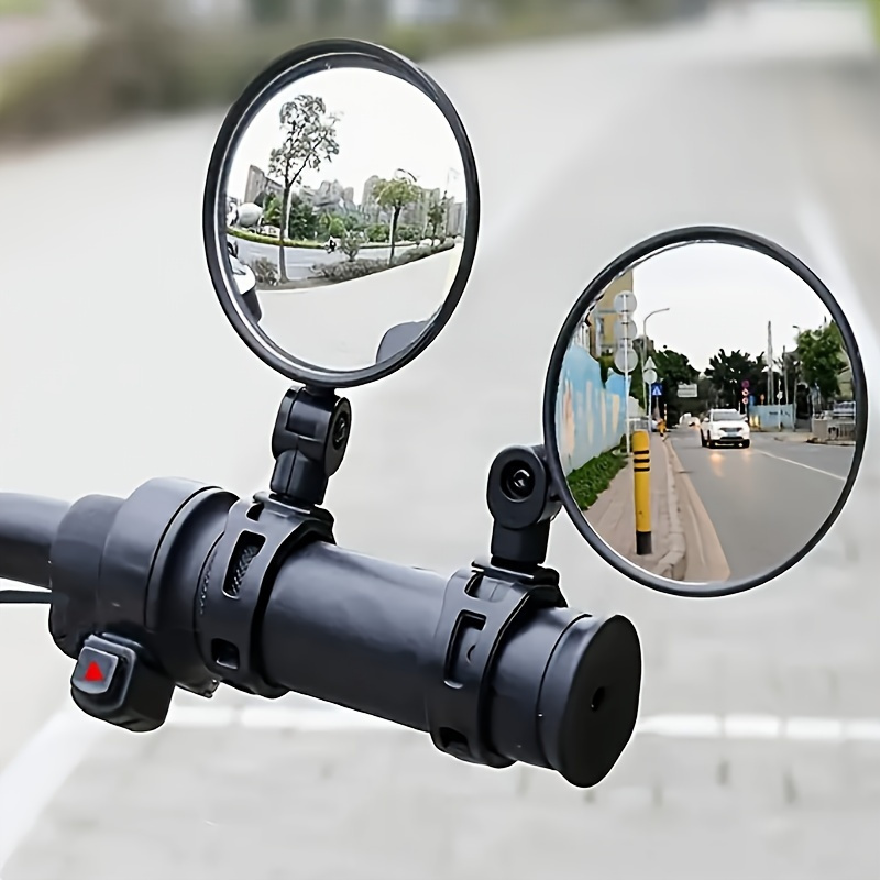 

2pcs Adjustable & Rotatable Bike Rearview Mirrors - Enhance , Fit, Black Pvc