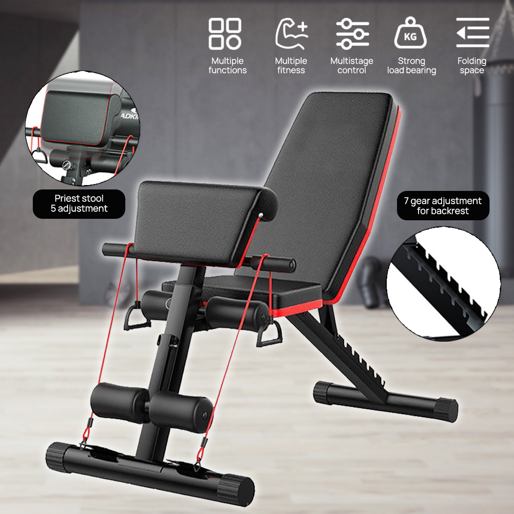 Adjustable Weight Bench Press & Squat Rack, Home Gym Fitness Equipment