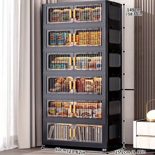 item picture no assembly foldable storage bin transparent mobile organizer for living room snacks bedroom clothes space saving multi use under bed storage