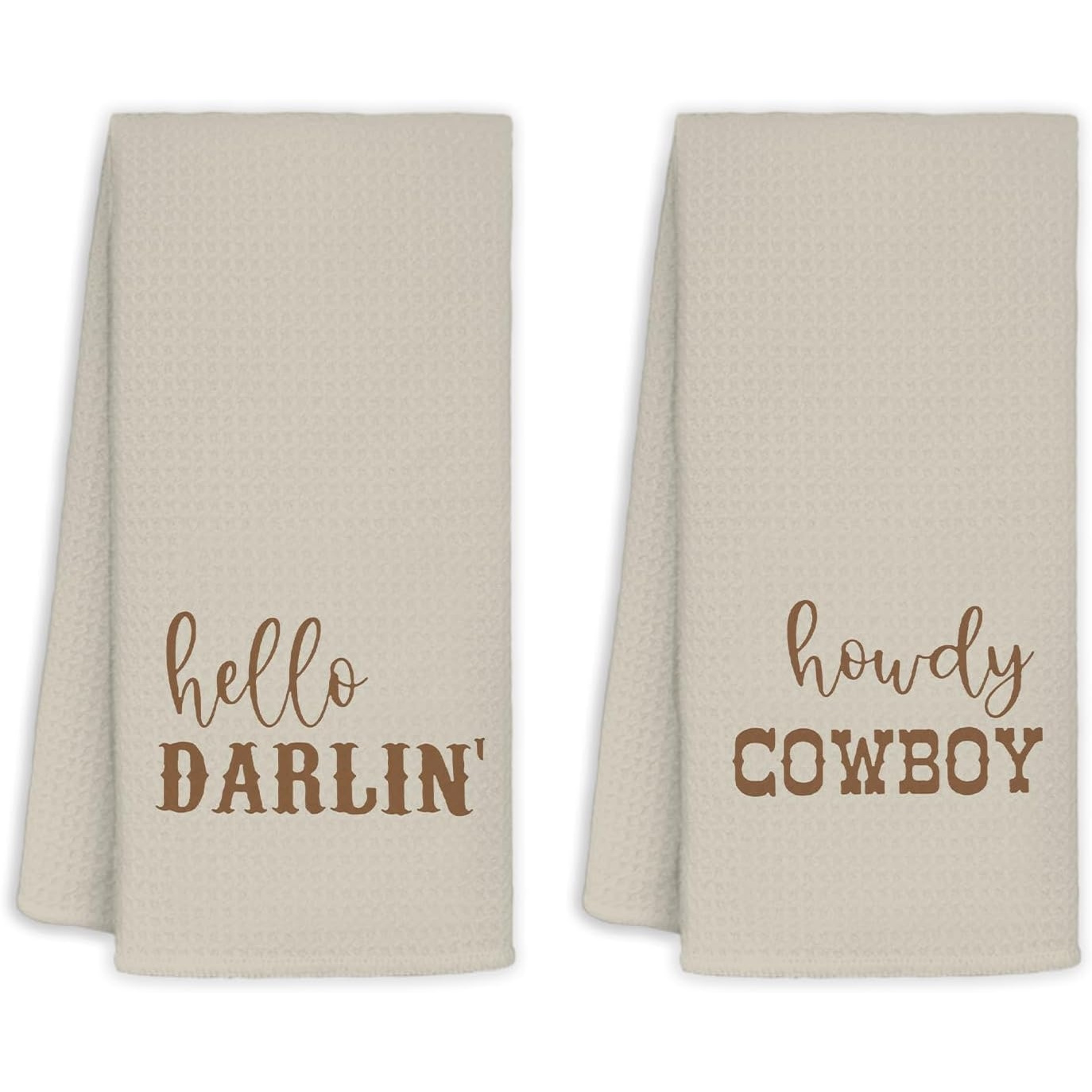 TEMU Western Dish Towels For Bathroom Kitchen, Western Bathroom Decor, Hello Darlin Howdy Cowboy Kitchen Towels Set Of 2, Gifts For Couples, Western,