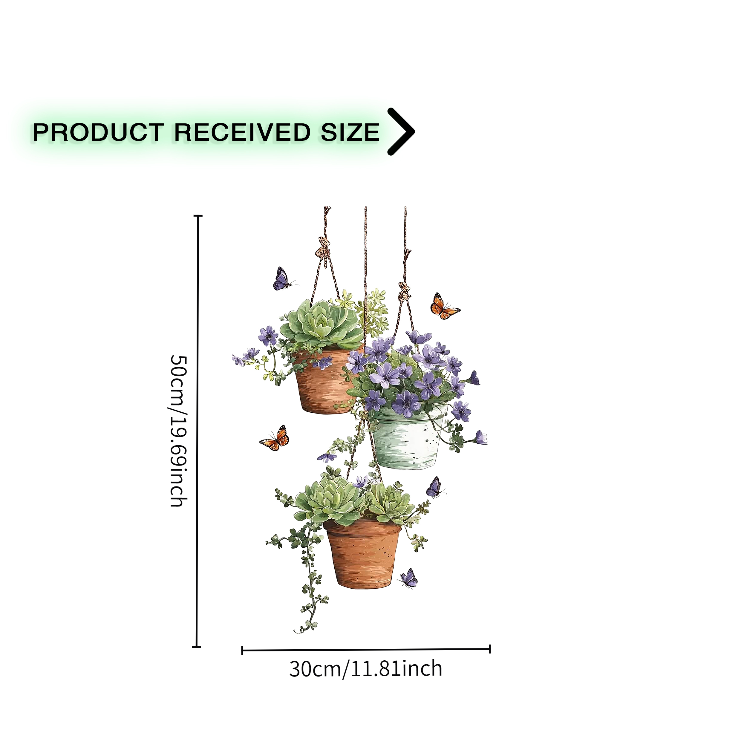TEMU 1 stuks Decoratieve glazen raamsticker met hangende potplantenpatroon in stijl, voor statische klemming, voor glazen oppervlakken, geschikt voor