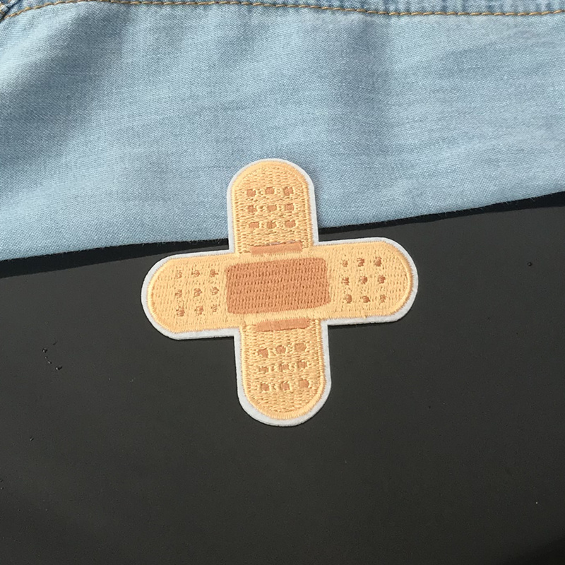 Image of 10pcs Cross Bandage Embroidery Repair Patches Bag Jacket Jeans Cartoon Iron On For Clothes Small Glue Sticker