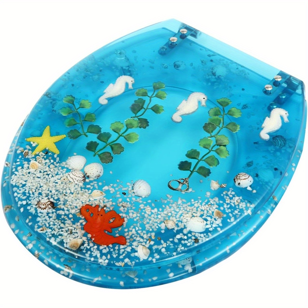 Clear Resin Toilet Seat With Dried Flowers - Quiet Close, Thickened, Fits U & V Type Toilets 12 thumbnail image