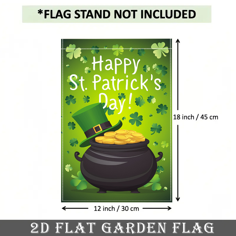 TEMU 2d Flat, 2d Flat Banner, 1pc 's Of Golden Garden Flag, Happy 's Day Design, Double-sided Durable Outdoor Home & Yard Decor, 12x18 Inch, No Pole