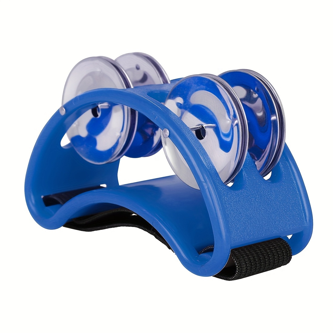 TEMU Vibrant Dual-row Foot Tambourine - Perfect For Drum Accompaniment & Percussion, Durable Abs Material, Available In Multiple Colors (green, Blue,