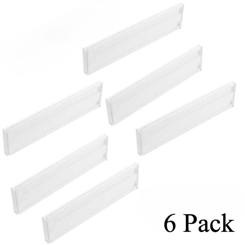 Image of 6pcs Set Of Drawer Dividers, Clothing Drawer Organizer Box, Adjustable Drawer Storage Box, Expandable Shelf And Tray Dividers, Suitable For Wardrobe/bedroom/bathroom/kitchen