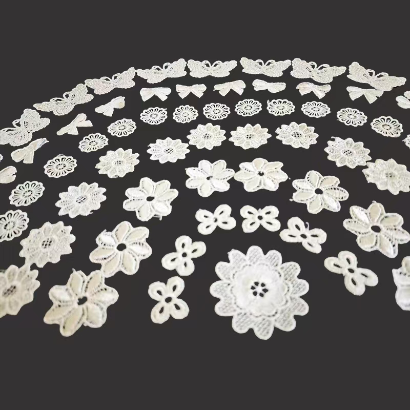 TEMU Ensemble de 50 pièces de patchs brodés en dentelle blanche, floraux et papillons , tailles variées, patchs appliques élégants en à thermocoller