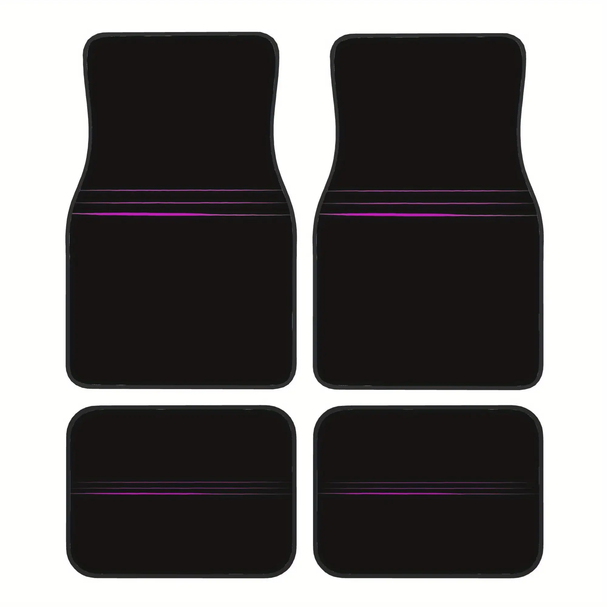 TEMU 4 tapis de sol de voiture néon minimalistes et cool avec visage violet , fibre de polyester durable, adaptés aux voitures, cadeau idéal, tapis