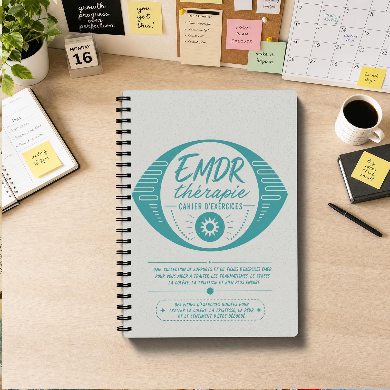 TEMU Cahier de relaxation , Carnet de désensibilisation et de retraitement par les mouvements oculaires pour adultes, des phases 1 à 8 pour la