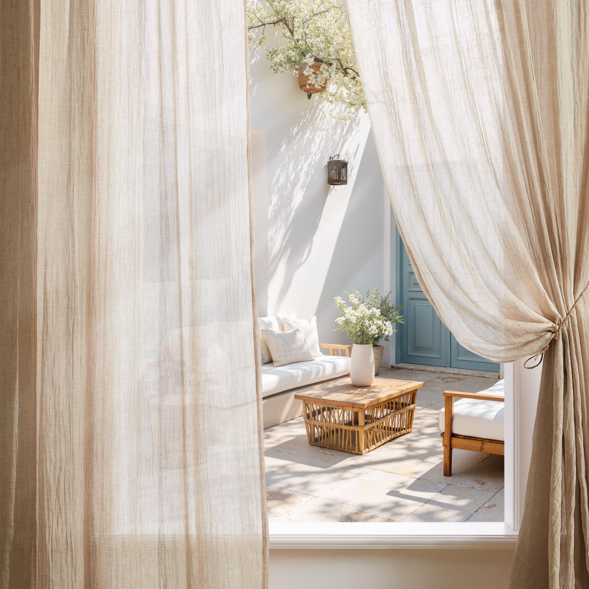 2 Panels Sheer Curtains For & Rod Pocket, Transparent Bistro Window Drapes For Living Room And Bedroom
