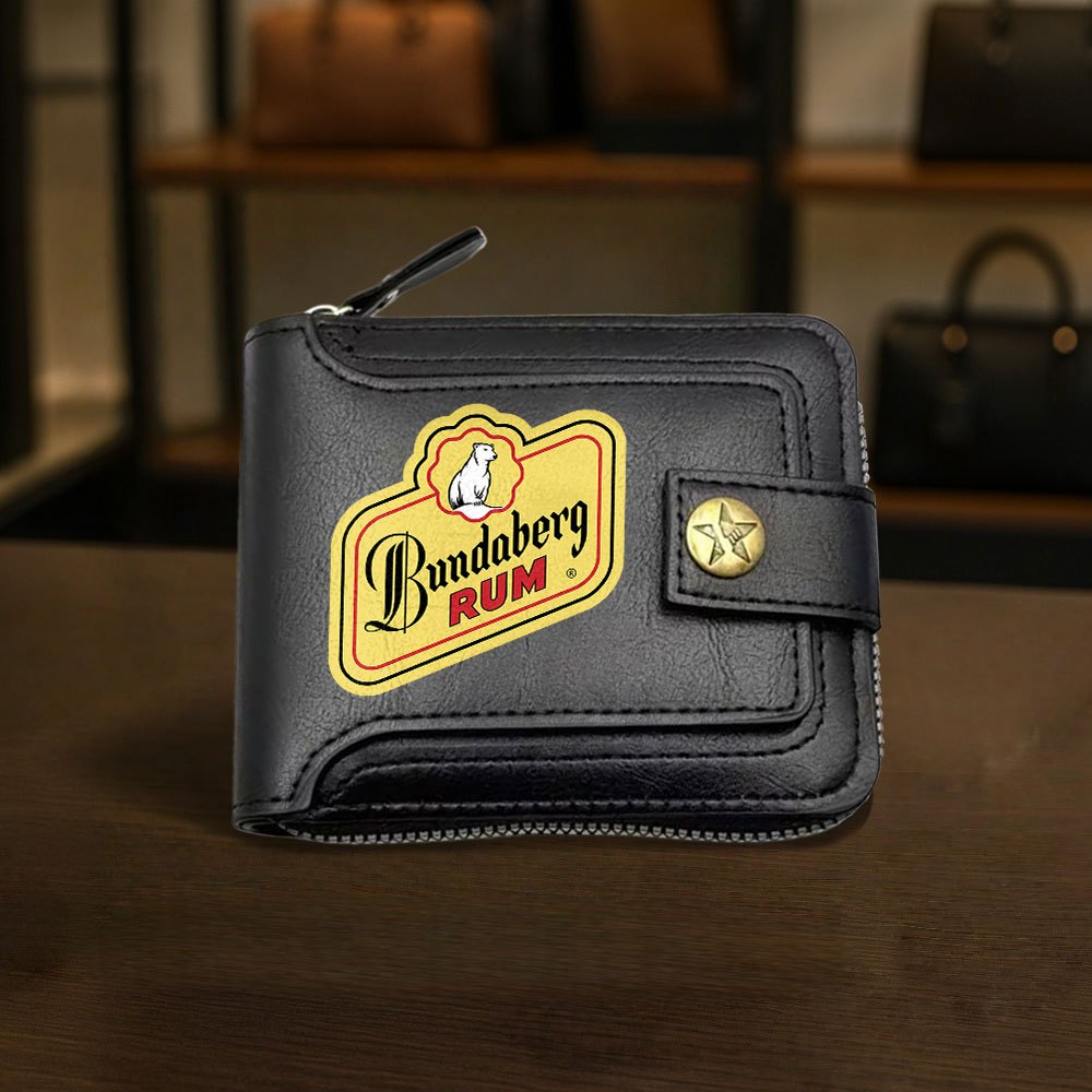 TEMU Bundaberg Rum Pattern Large Capacity Vintage Zipper Wallet With Multiple Card Slots And Zipper Closure, Suitable For Storing Cash, Keys, Id