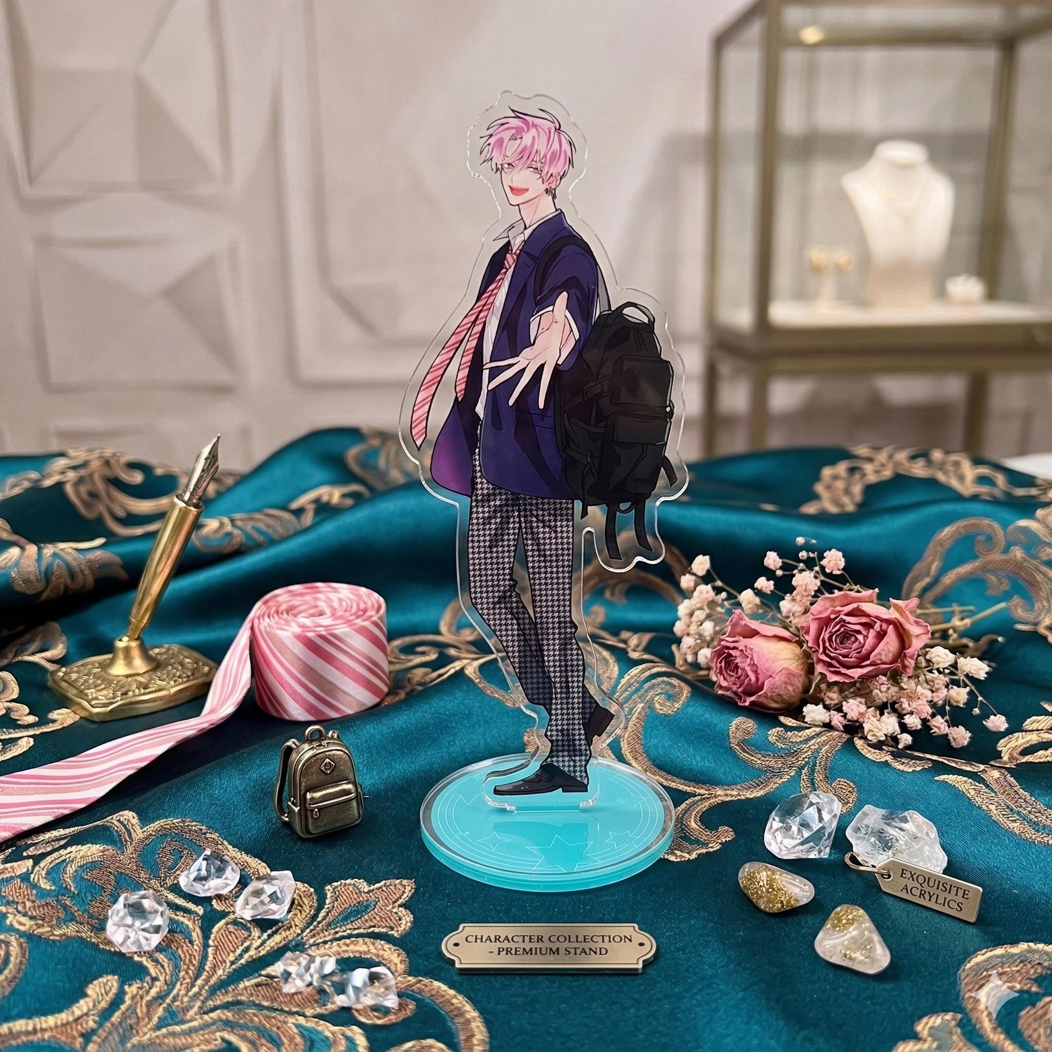 TEMU 2d Flat Acrylic Figure Of In A Pink Uniform, Light Luxury Desktop Ornament And Holiday Gift