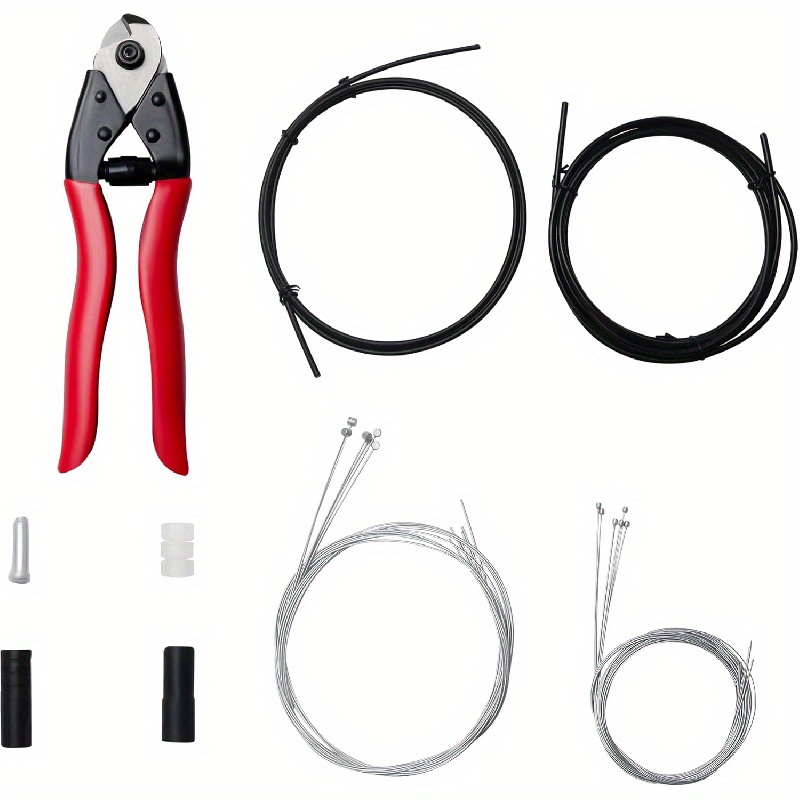 Image of 83pcs Stainless Steel Bicycle Cable Cutter Kit- Includes Brake& Gear Cutters With End Caps& O-rings For Bike Maintenance& Repair