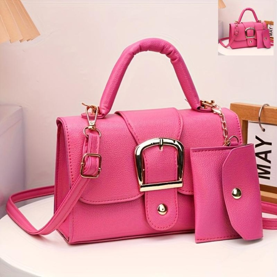 Image of Women's Pu & Designer Shoulder Bag - Nylon Handbag With Wrist Strap & Closure, Pu/nylon Messenger Bag Suitable For Daily Use,,, Travel, Modern Handbag For Casual And Formal Outfits