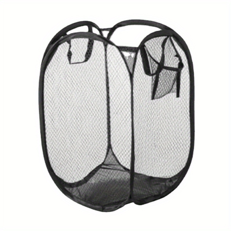 TEMU 1pc Foldable Laundry Basket; Home Dirty Clothes Bag, Nylon Mesh Colored Laundry Baskets, Storage Baskets For Clutter, Laundry Baskets, Laundry