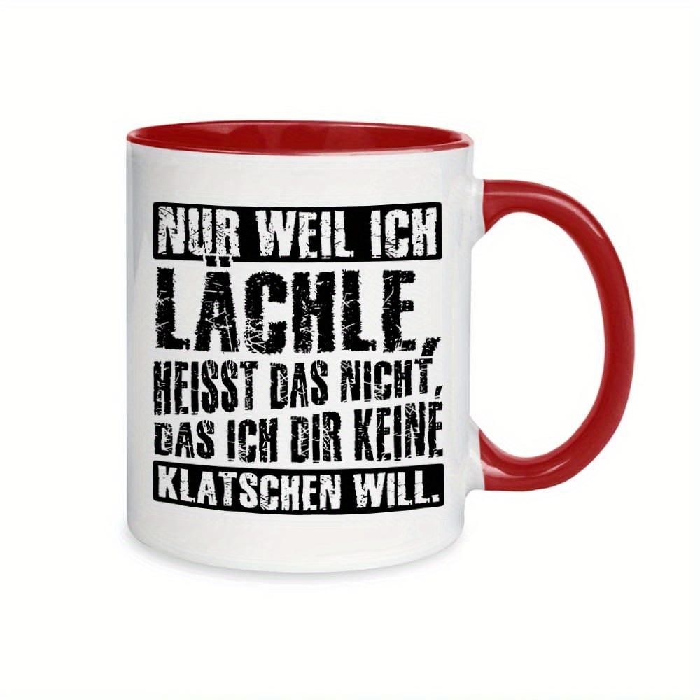 1pc, Smile, Don' Mug, 11oz Ceramic Cup, Christmas New Year Water Cup, Drinks, Christmas New Year Gift
