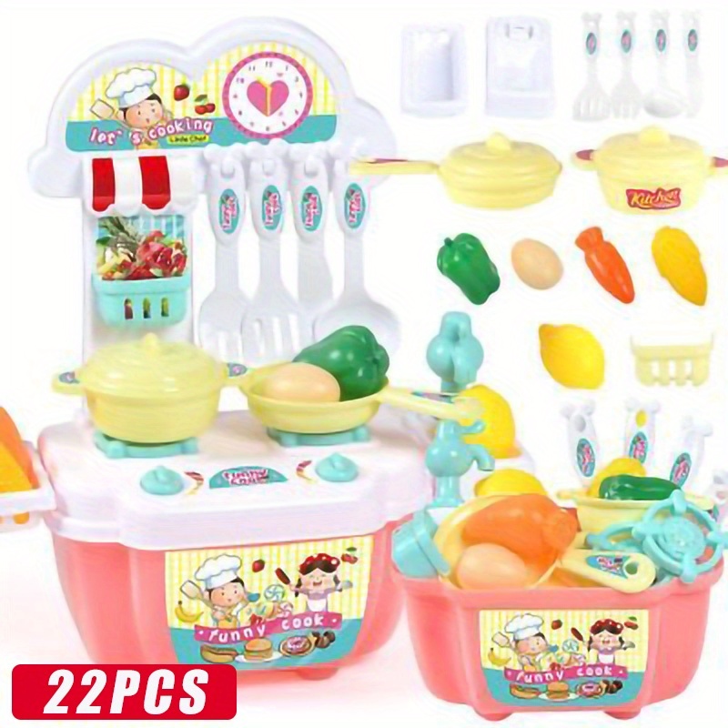 TEMU Kid Mini Kitchenware Set Children Kitchen Cooking Role Playing Toys Girls Gift