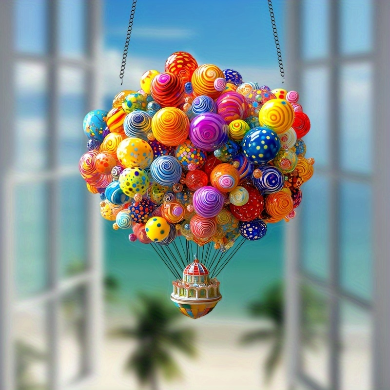 

Hot Air Balloon Sun -7 "x8" Window Ornaments, Suitable For Valentine's Day, Festivals And - Gardens, Outdoors, Cafes And Clubs