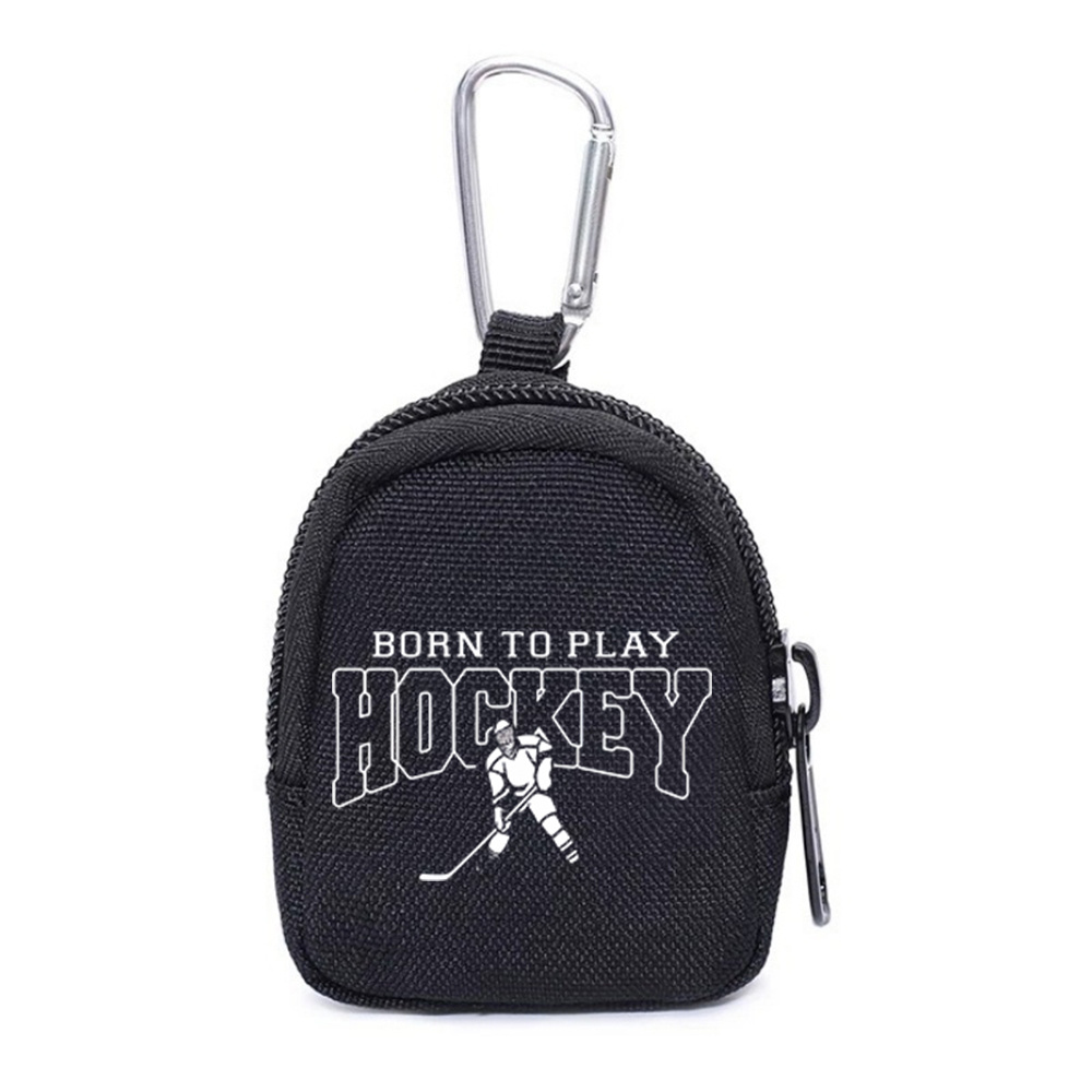 TEMU 1 portefeuille Hockey avec porte-clés, porte-monnaie compact pour hommes, fermeture à glissière sécurisée, design géométrique