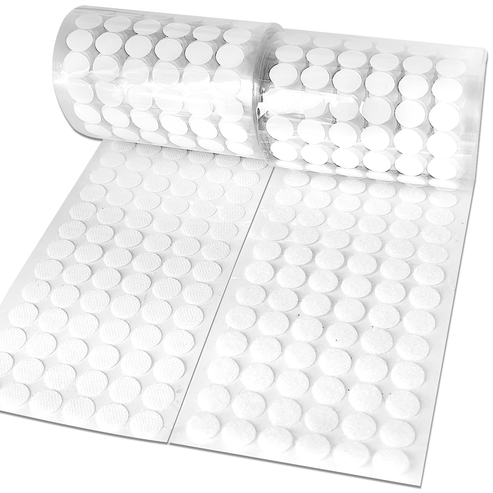 TEMU Puntos Autoadhesivos, 1200 piezas (600 ) 0.59" de Diámetro, Puntos Redondos de Nylon Adhesivos Fuertes, Puntos con Adhesivo, para Aula, Oficina,