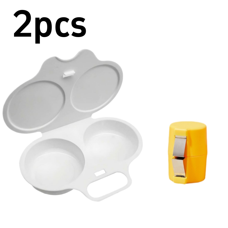 TEMU 2pcs Set Large Upgraded Heat-resistant Egg Steamer + Warm Cracker, Microwave Egg Steaming Container, High-quality Eggshell Remover And Separator