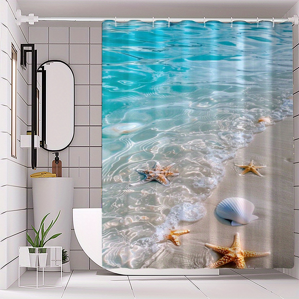 

Starfish & Shower Curtain - , Included, Washable Bathroom Decor