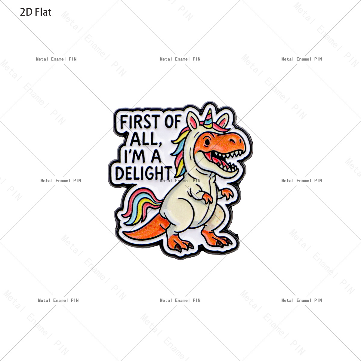 TEMU Spine d'émail 2D plat 1pc Tout , un , Broche de revers Dinosaure en Combinaison Licorne, Badge drôle et pour Veste Sac à dos Chapeau, Cadeau