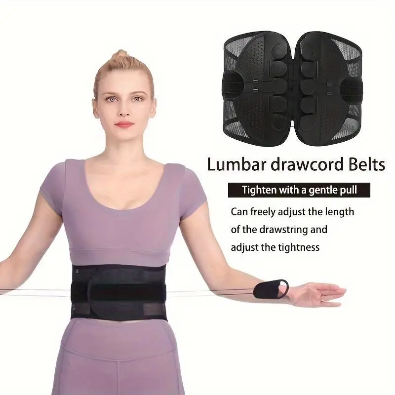 1pc adjustable sports belt breathable mesh   double drawstring sports belt unisex waist protection belt for outdoor sports hiking camping fitness office etc Product details 2