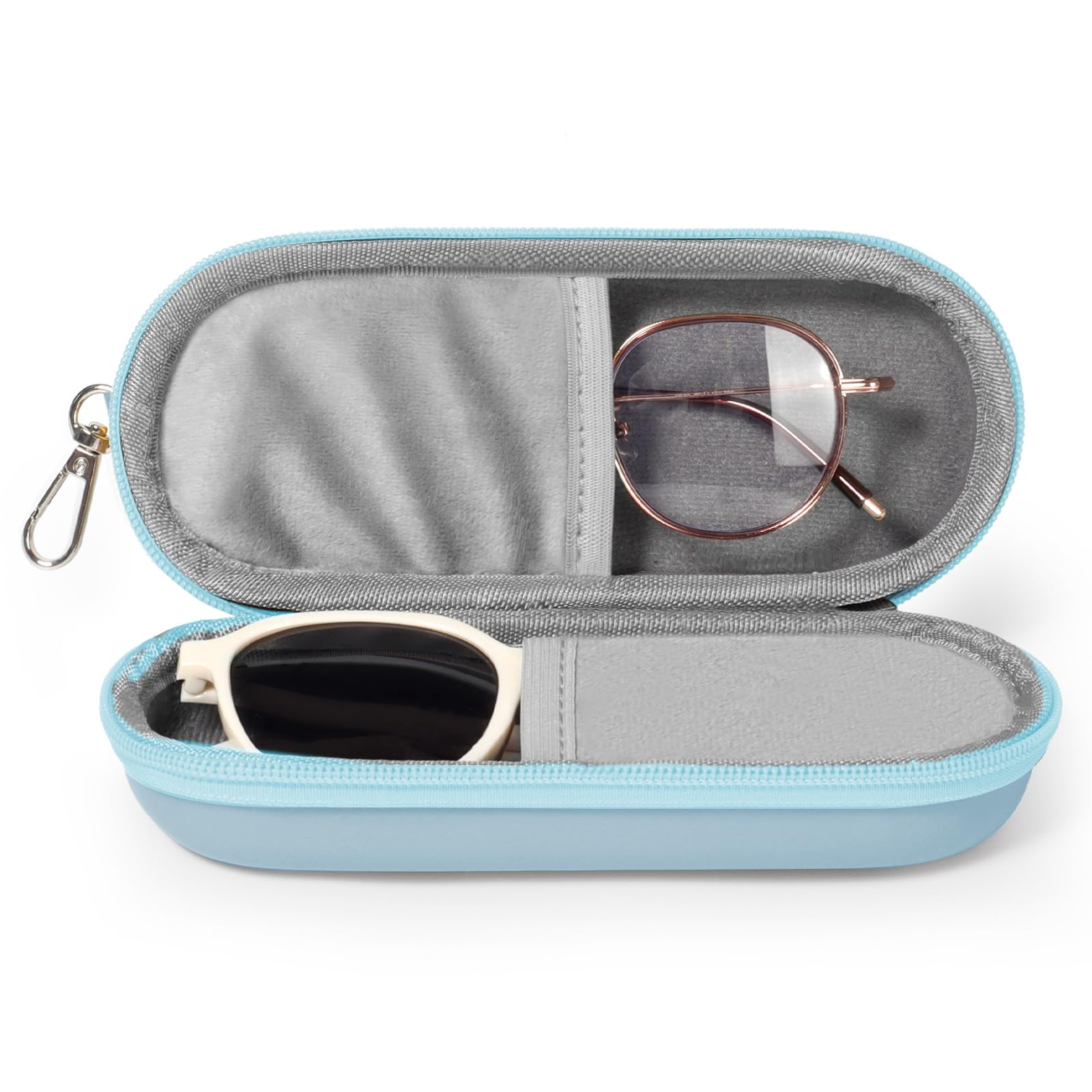 TEMU Double Eyeglasses Case, Glasses Organizer With Zipper Closure, Eyewear Storage Box For Men Women