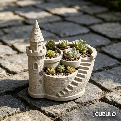3d castle resin silicone mold multi functional resin mold for succulent planter candle holder pen holder jewelry storage epoxy and gypsum craft mold for summer home decor holiday and fantasy lovers gift