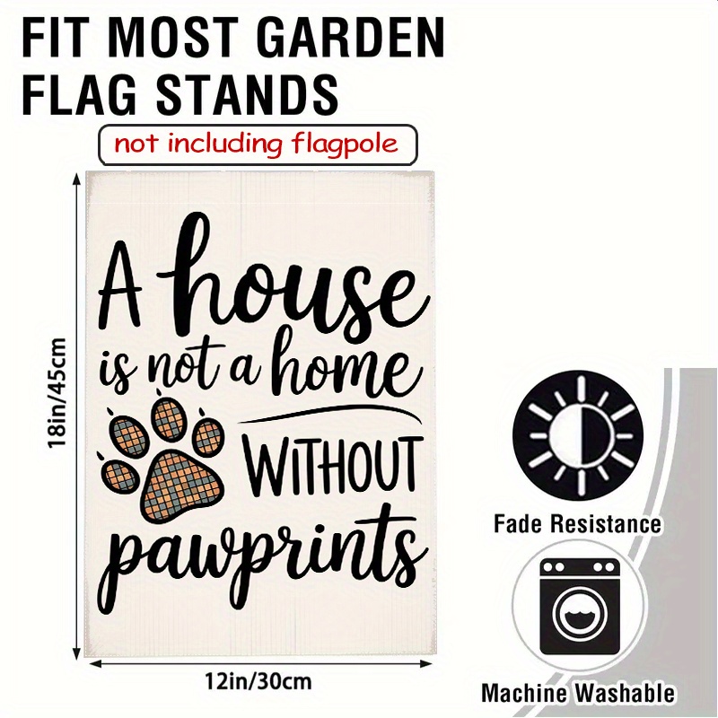 TEMU 2d Flat - 2d Flat - 2d Flat, 1pc, Funny Dog A House Flag, No Flagpole, 12x18inch, Durable Polyester, Courtyard Decoration, Halloween And