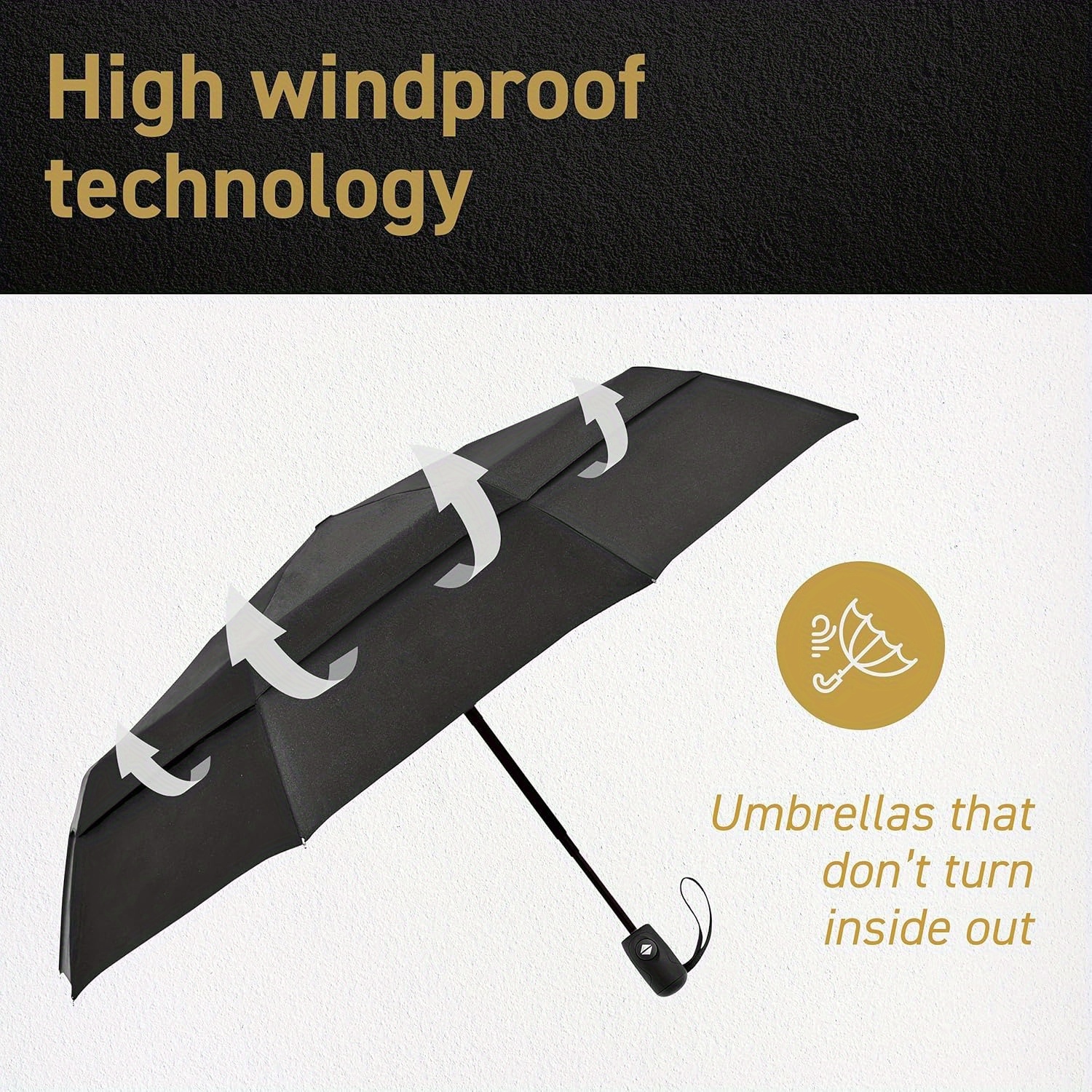 42-inch Oversized Umbrella - Foldable Travel Umbrella - Dual Canopy, Automatic Open/close Feature, Lightweight & Easy To Carry - For Single-hand Use, Ideal For Men And Women