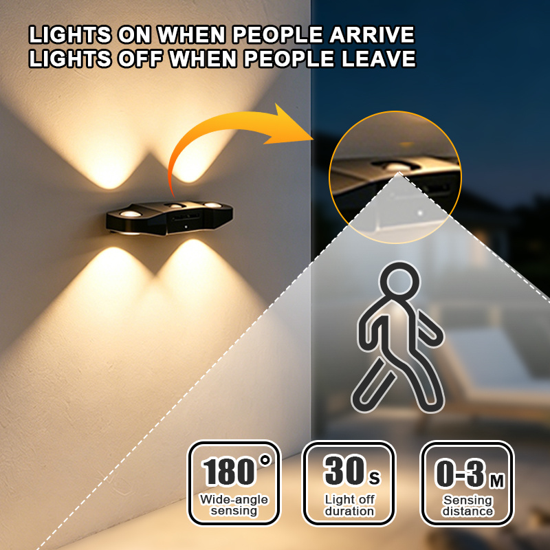 Smart Motion Sensor LED Wall Light with USB Charging