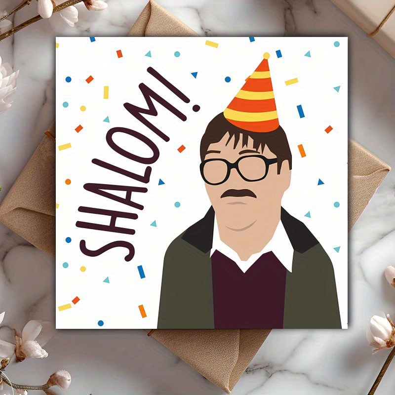 TEMU 1pc Funny Jim Father's Day Card With Party Hat Design - Humorous Birthday Or Father's Day Gift, Celebrations, Ideal For Mother's Day, Birthdays,