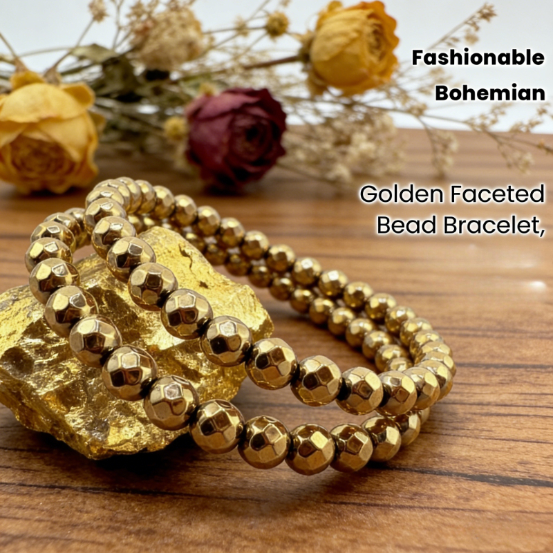 TEMU Natural Stone Bead Bracelet For - Genuine Natural Mineral Beads, Boho Vintage Stretchable Cuff, Unisex Suitable For Birthday, Valentine's Day,