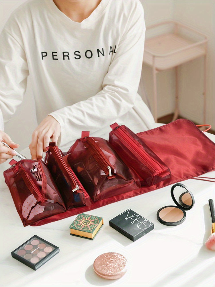 1pc travel accessory essential travel item ideal for travel and   new   makeup bag portable travel toiletry bag with detachable large capacity cosmetic organizer portable travel storage box handbag style suitable for makeup and Product details 1