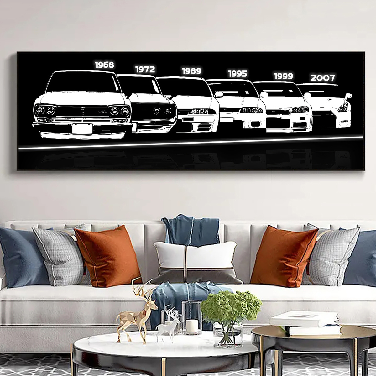 TEMU 1pc Art Canvas Wall Art, Frameless Ink Print, Waterproof & Odorless, Orientation, Ideal For Living Room, Bedroom, Restaurant, Indoor & Outdoor