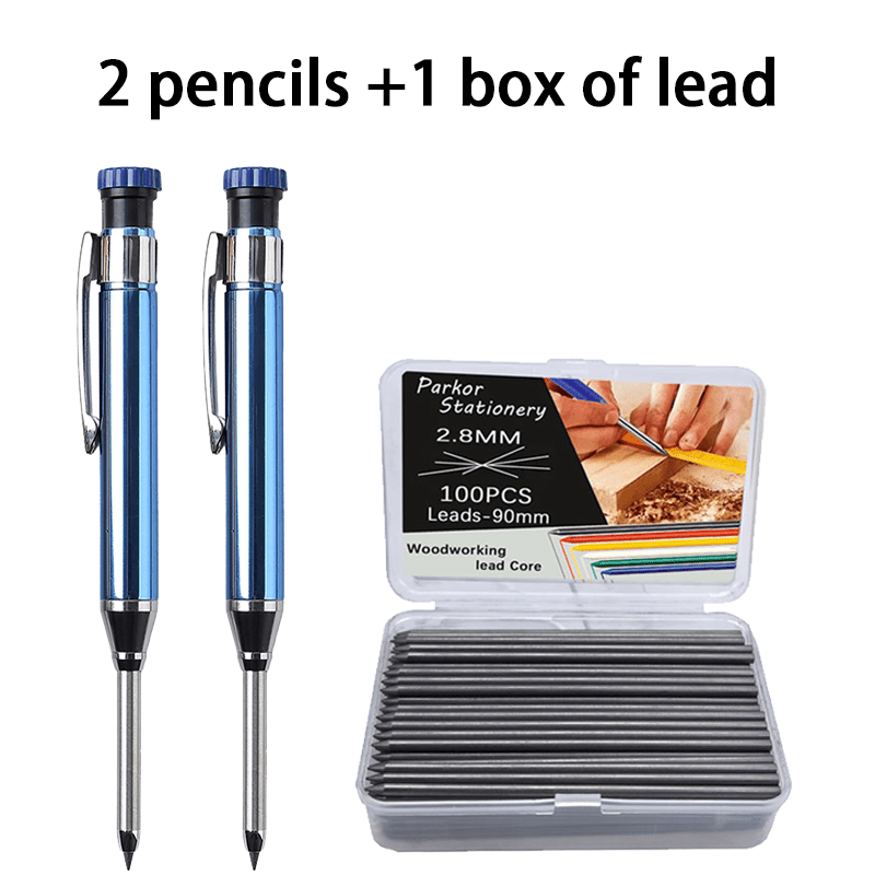 E-shop Premium Aluminium-Mechanikstift-Set mit Tieflochmarkierungsfunktion integriertem , inklusive Hochkapazitätsminen für Bauarbeiter (2 Stifte + mit