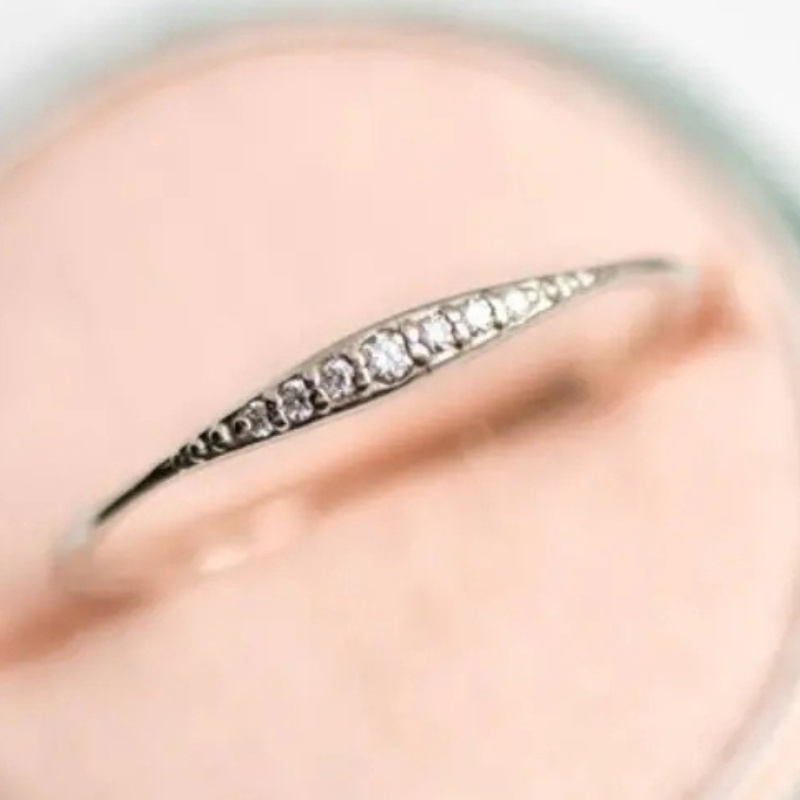 Synthetic Zirconia Women's Eternal Ring Classic Minimalist Stackable Thin Ring 1pc with Synthetic Versatile Everyday Casual Fashion Ring Gift for Women