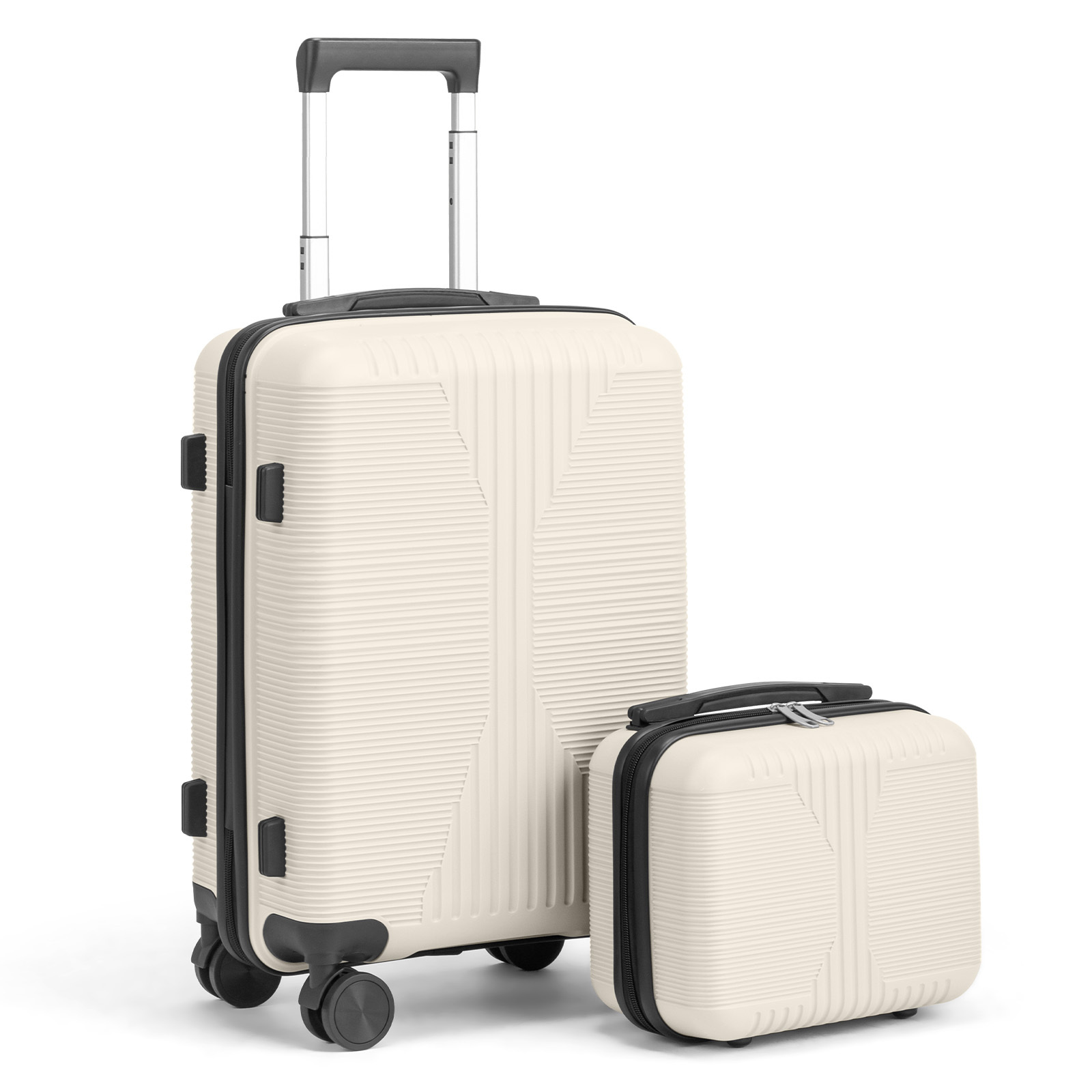 Image of 2pcs Luggage Set (12', 20'), Hardshell Pp Suitcases With Spinner Wheels, Lightweight Suitcases For Family Vacation Getaways, Large Capacity With Double Smooth Spinner Wheels And Lock