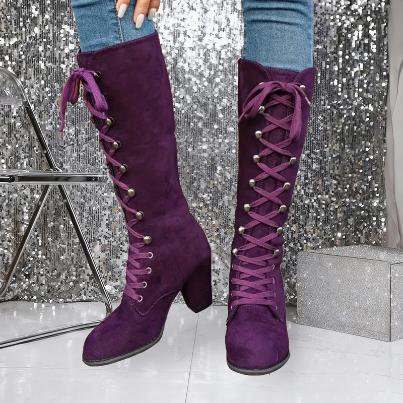   in 8 sizes   stylish   calf boots for women feature a trendy lace     music festivals and vacation trips   make a personalized gift for her with   and elegant style