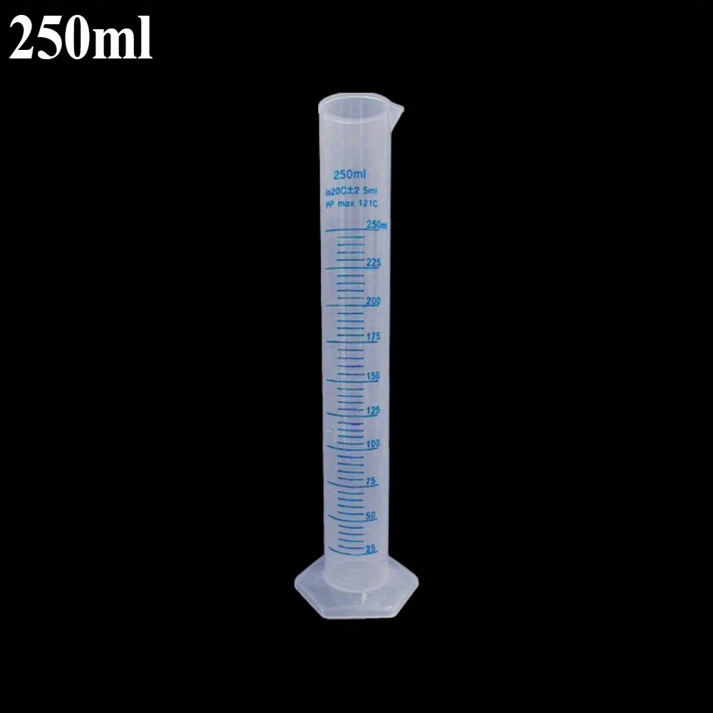 1pc 50ml/100ml/250ml/1000ml Transparent Plastic Measuring Cylinders With Graduations, Laboratory Testing Tubes