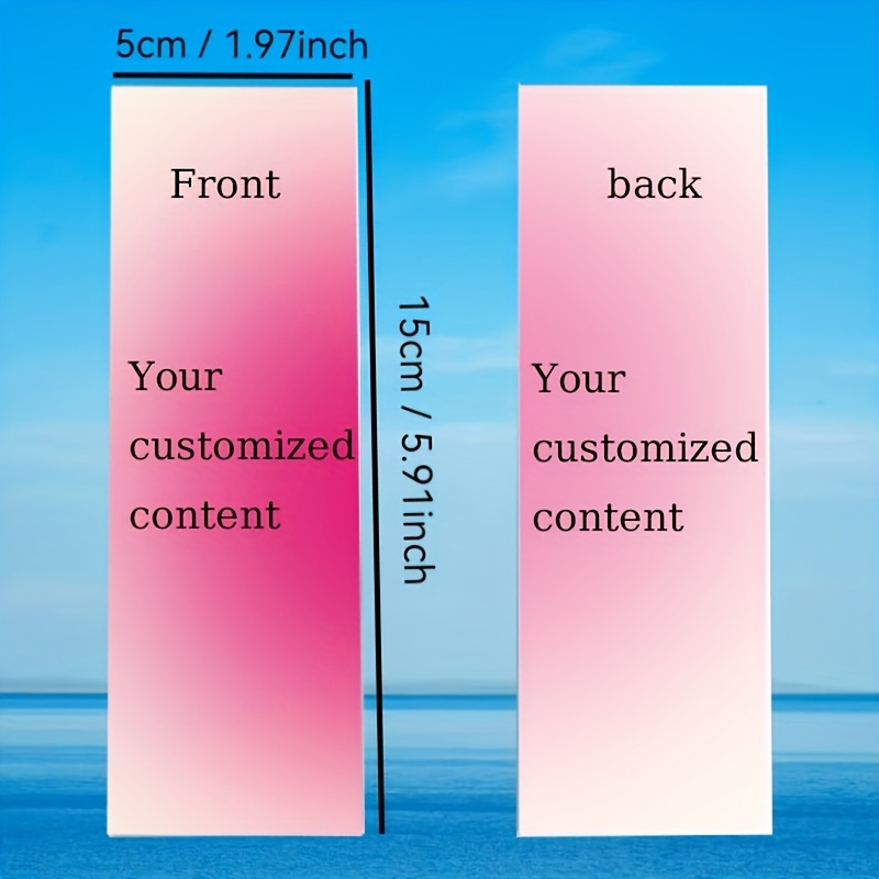 TEMU Double-sided Printed Custom Pattern Personalized Bookmarks - Your Image, Suitable For Libraries, Reading Groups, And Decorative Purposes