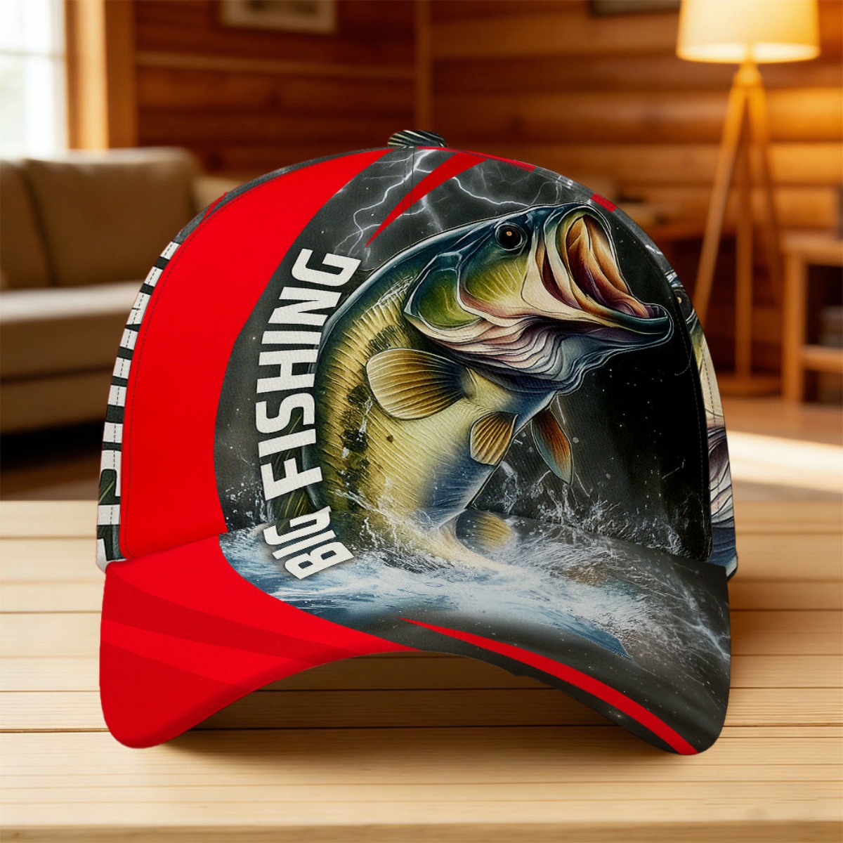 TEMU 1pc Fish Print Duckbill Hat - Adjustable Quick Closure, Breathable Suitable For Summer, Mardi Gras, Easter, Fishing & Outdoor Activities, Retro