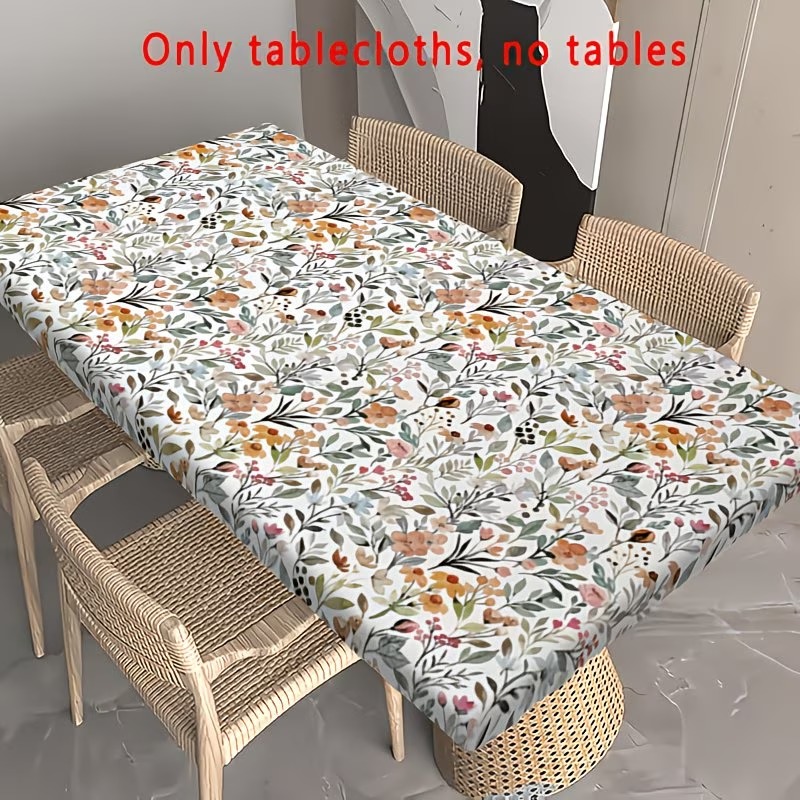 TEMU 1pc Outdoor Tablecloth - With Watercolor Floral Print, Perfect For Camping, Picnics, And Garden Parties. A Picnic Accessory Suitable For Indoor