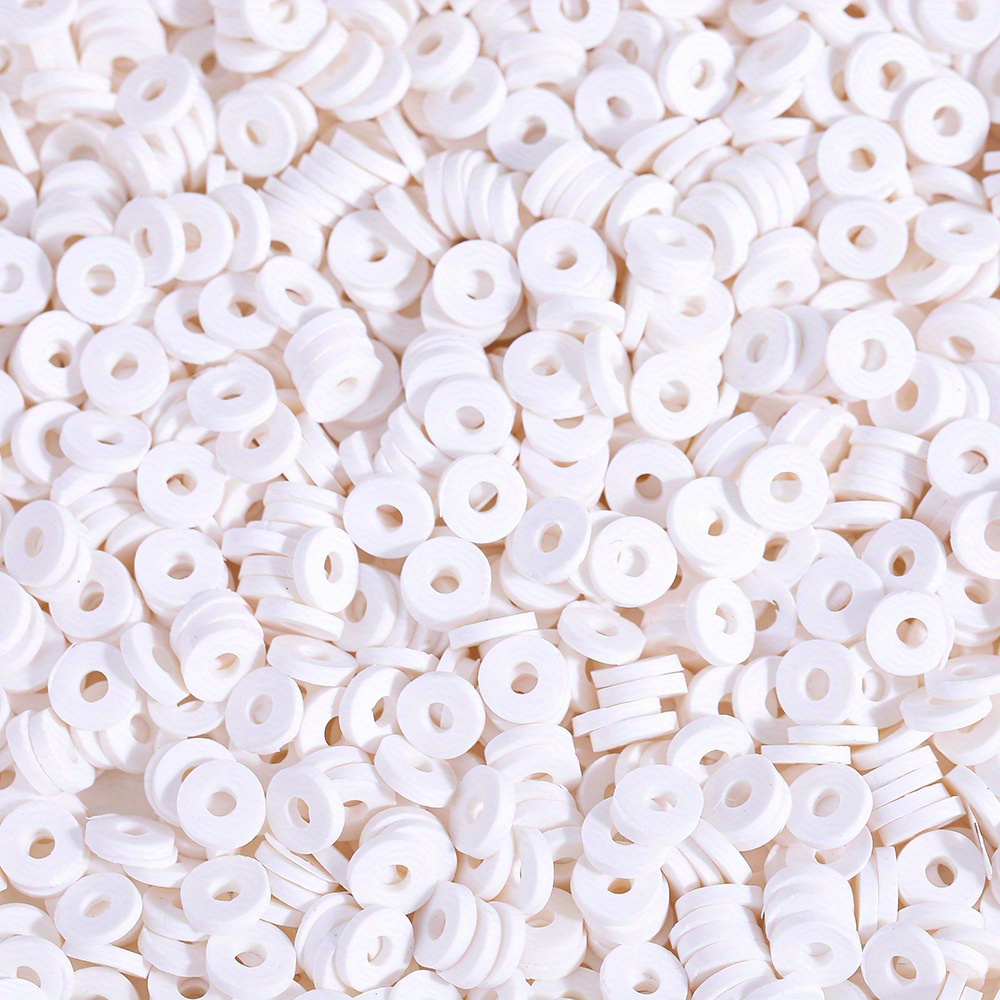 TEMU 1050pcs Loose Polymer Clay Spacer Beads 6mm Heishi Loose Beads Colors For Jewelry Making, Soft Clay Bead Assortments For Bracelets And Necklaces