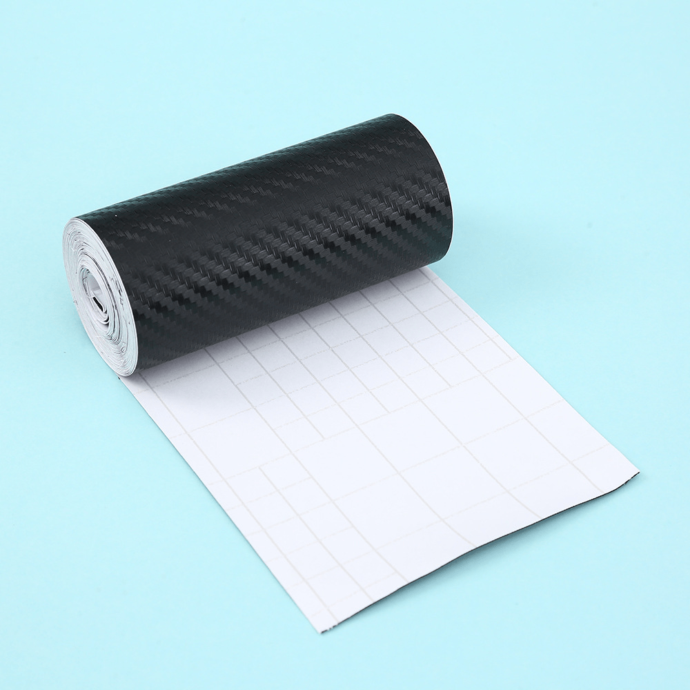 TEMU 2 Rolls 3d Carbon Fiber Tape | Waterproof Scratch-resistant Bumper And Sill Protector Strips, Black, Fashionable Car Accessory, Modern Interior