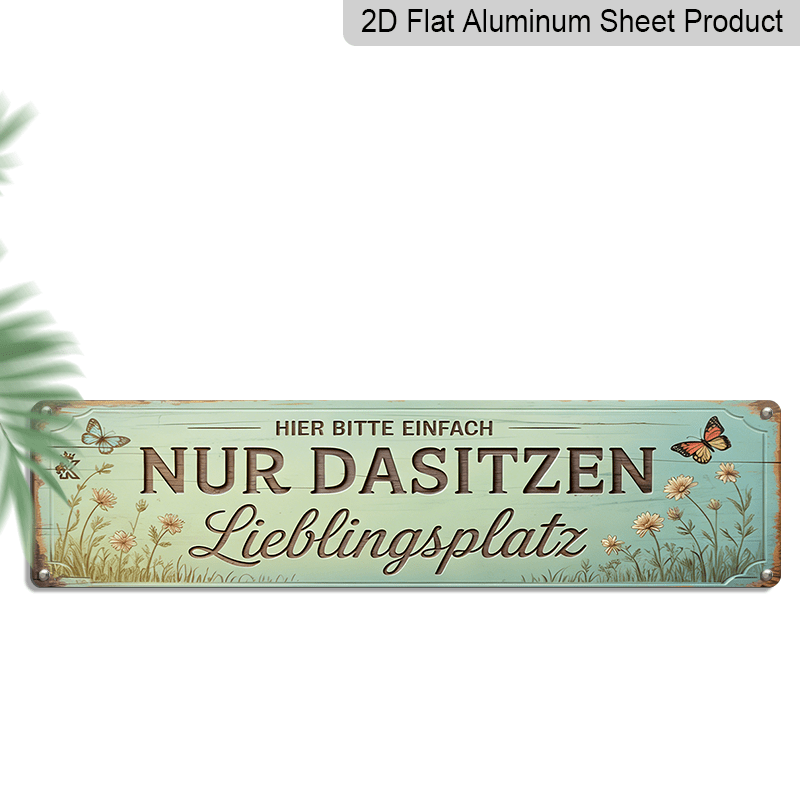 E-shop 2D Flach, 2D Flaches Retro-Aluminium-Dekoschild (15,7×3,94 Zoll), -Warmschild, Dekoschild, Retro-Wandkunst, Heimdekoration, Geeignet für