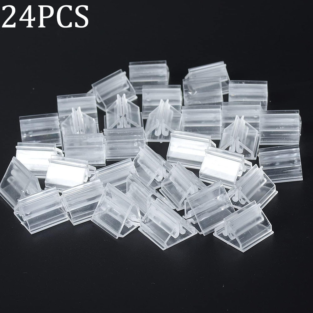 Set Of 24 Small Clear Plastic Stands For Displaying Cards, Menus, Tags, Or Pictures And Parties